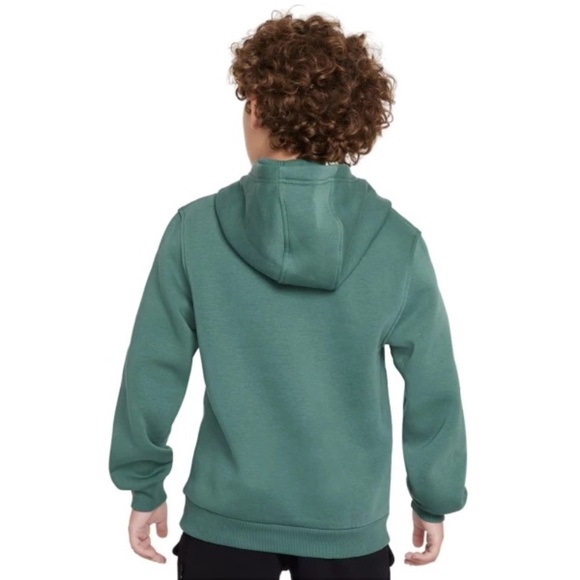 NWT M Nike Big Kids' Sportswear Club Fleece Hoodie -vintage Green - Picture 2 of 3